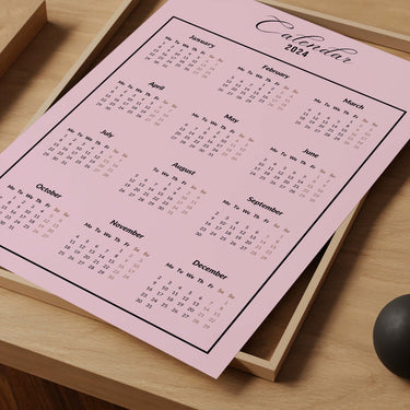 2024 Pink Calendar Poster
