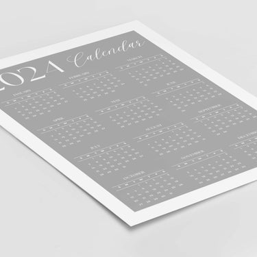 Grey 2024 Calendar Poster