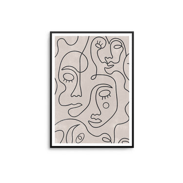 Abstract Faces - Coco Beige - D'Luxe Prints
