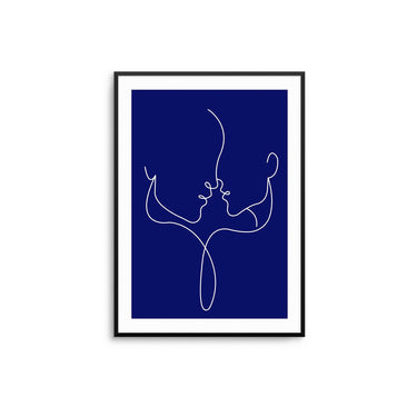 Almost Kiss - Navy - D'Luxe Prints