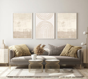 Beige Arch & Abstract Trio Set - D'Luxe Prints