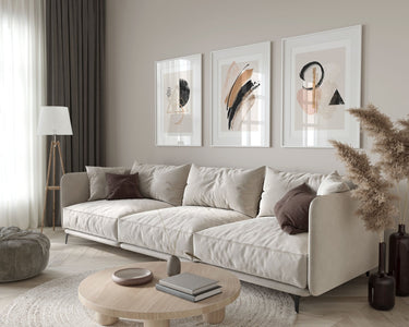 Beige Gold Abstract Trio Set - D'Luxe Prints