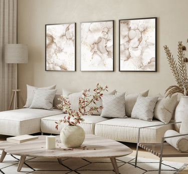 Beige Lava Marble Trio Set - D'Luxe Prints