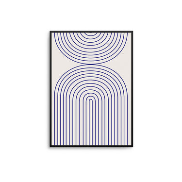 Beige Navy Geo Rainbow - D'Luxe Prints