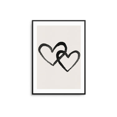 Black Beige Hearts - D'Luxe Prints