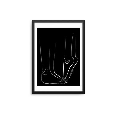 Black Tip Toes Outline - D'Luxe Prints