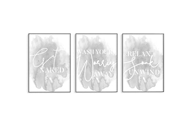 Get Naked | Relax | Wash Your Worries Away Trio Set - D'Luxe Prints
