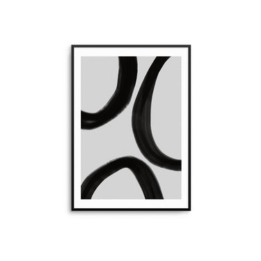 Grey Abstract Curve I - D'Luxe Prints
