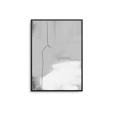 Grey Abstract Strokes & Line Poster - D'Luxe Prints