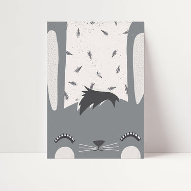 Grey Rabbit Poster - D'Luxe Prints