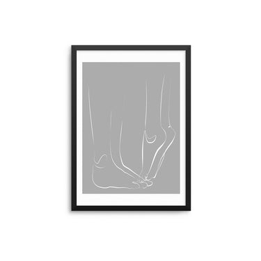 Grey Tip Toes Outline - D'Luxe Prints