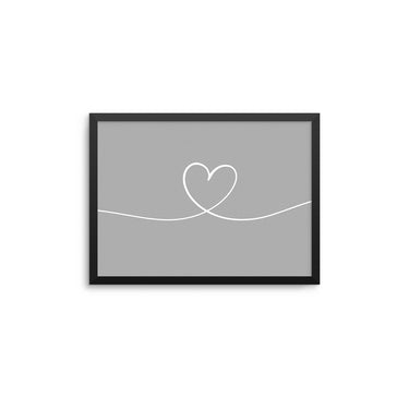 Grey & White Heart Swash - D'Luxe Prints