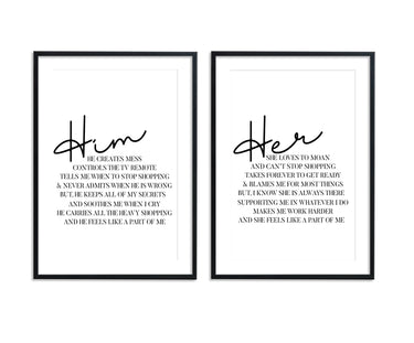 Him & Her Set - D'Luxe Prints