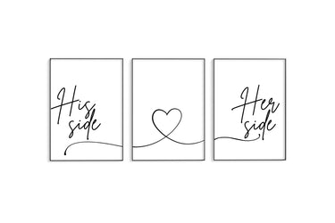 His Side | Heart | Her Side Trio - D'Luxe Prints