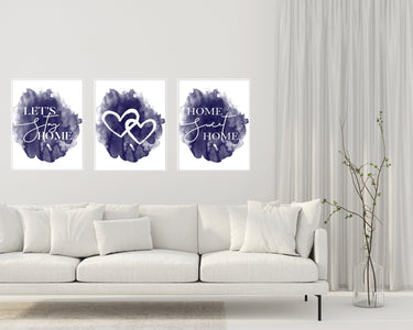 Home | Hearts | Home II Trio Set - Navy - D'Luxe Prints