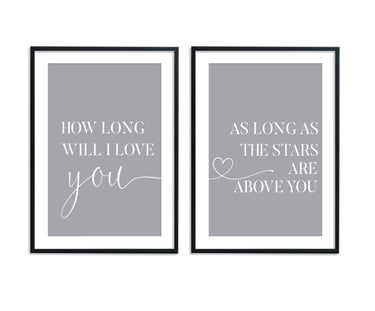 How Long Will I Love You Set - D'Luxe Prints