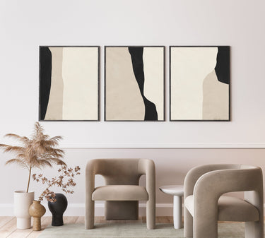 Ivory Black Lines Trio Set - D'Luxe Prints