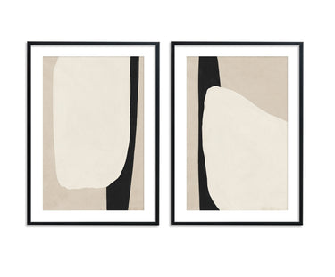 Ivory Black Shapes Set - D'Luxe Prints