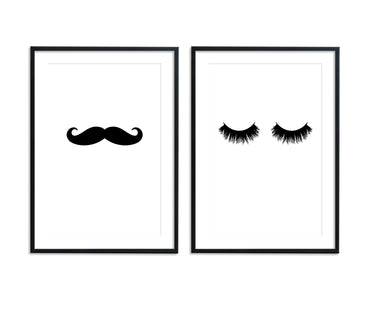 Lashes | Moustache Set - D'Luxe Prints