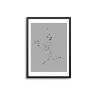 Lovers Outline Grey - D'Luxe Prints