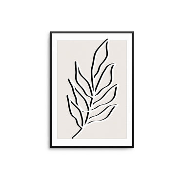 Mono Beige Leaf I - D'Luxe Prints