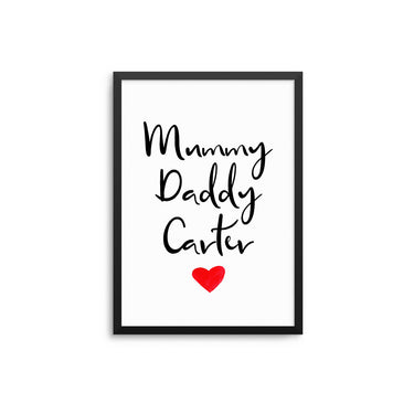 Mummy Daddy Carter (Personalised Print) - D'Luxe Prints