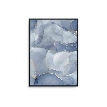 Navy Blue Gold Ink Abstract I - D'Luxe Prints