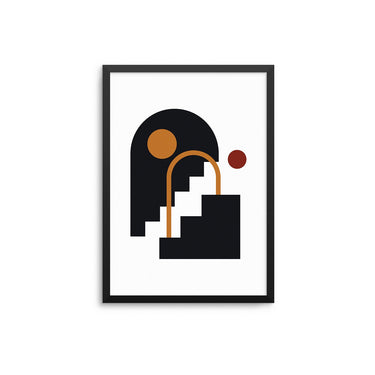 Orange & Black Abstract - D'Luxe Prints