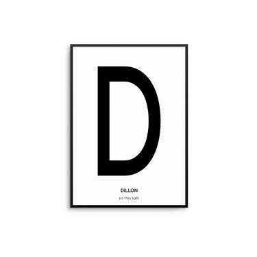 Personalised Initial & Name Poster - D'Luxe Prints