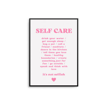Self Care Checklist Poster - D'Luxe Prints