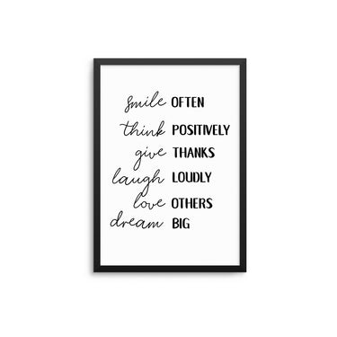 Smile Often, Think Positively - D'Luxe Prints