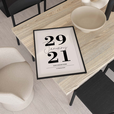 Personalised Date & Text Poster