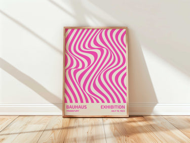 Pink Bauhaus Wave Print