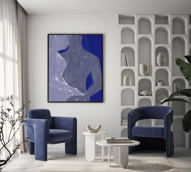 Cobalt Divide Abstract Print