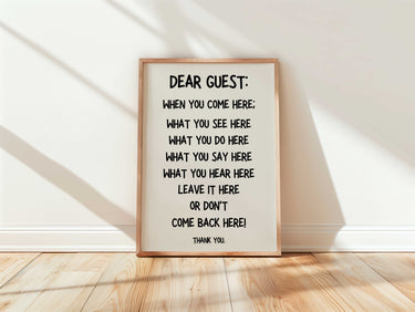 Dear Guest Print