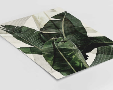 Green Beige Palms Print