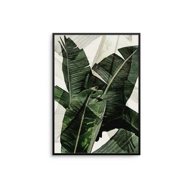 Green Beige Palms Poster
