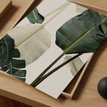 Green Beige Palms Print II