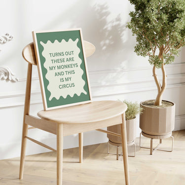 My Monkeys Green Print