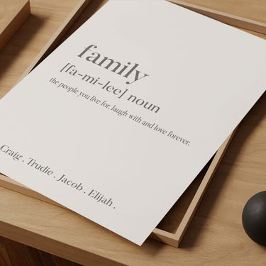 Personalised Family Noun Print