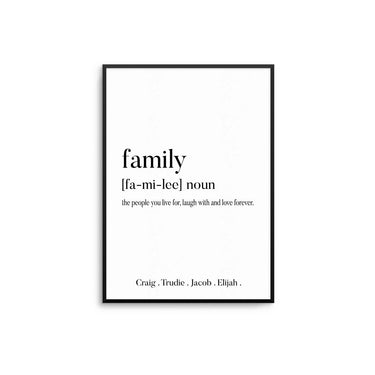 Personalised Family Noun Poster