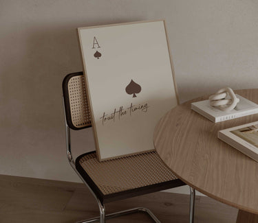 Trust The Timing Ace of Spades Playing Card Print