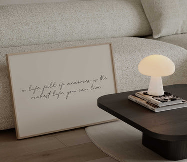 A Life Full of Memories Typography Print