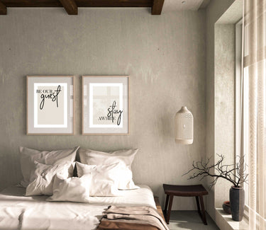 Be Our Guest | Stay Awhile Beige Set of 2 Prints