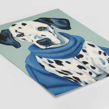 Blue Dalmatian Dog Poster