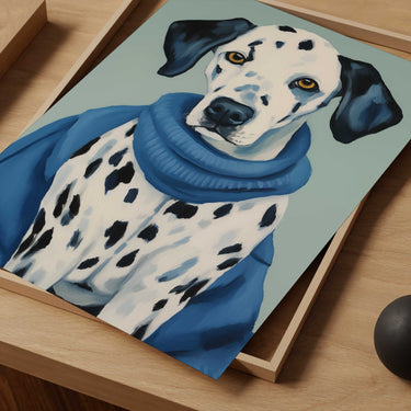 Blue Dalmatian Dog Print