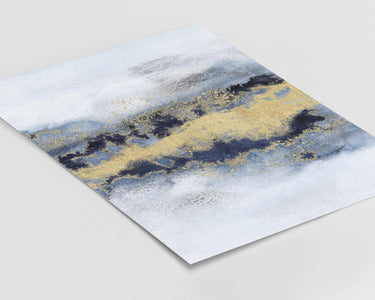 Blue Gold Fusion Print I