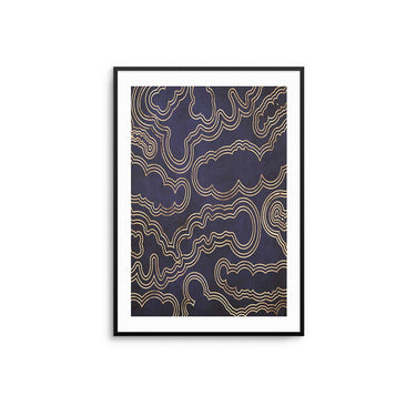 Blue Gold Geode Marble Poster