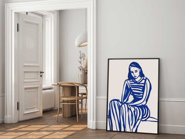 Blue Stripe Dress Print