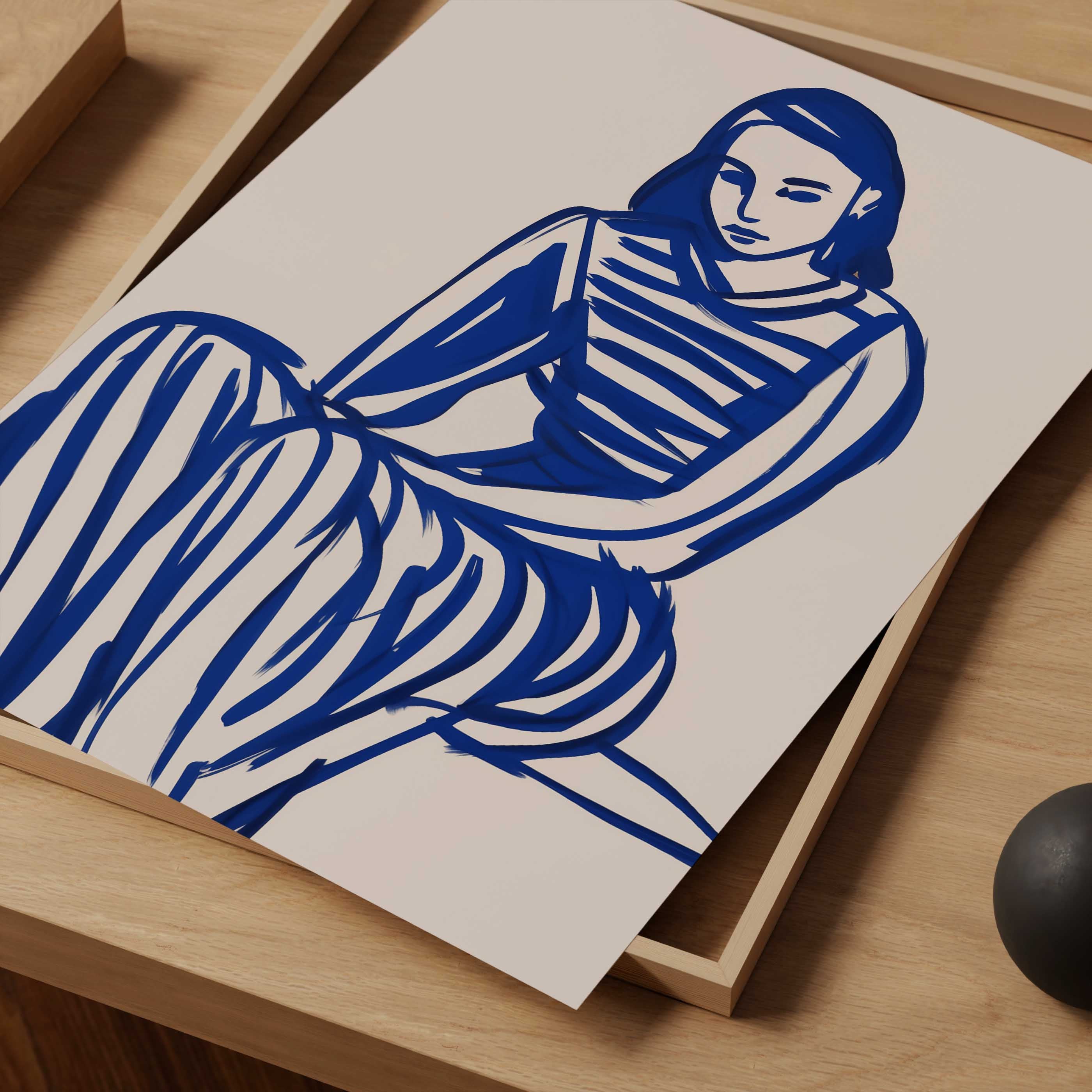 Blue Stripe Dress Print – D'Luxe Prints